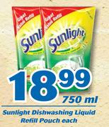 Sunlight Dishwashing Liquid Refill Pouch-750ml Each