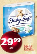 Baby Soft 2 Ply Mini Toilet Tissue-9's Pack