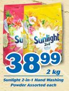 Sunlight 2 In 1 Hand Washing Powder 2Kg-Each