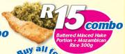 Battered Minced Hake Portion + Mozambican Rice-300g Combo