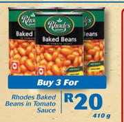 Rhodes Baked Beans In Tomato Sauce-3 x 410g