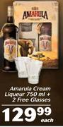 Amarula Cream Liqueur-750ml + 2 Free Glasses-Each