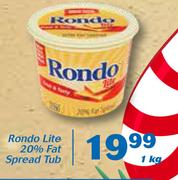 Rondo Lite 20% Fat Spread Tub-1kg