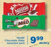 Nestle Chocolate Slabs-80g/90g Each