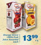 Orange Grove 100% Fruit Juice-1Ltr Each