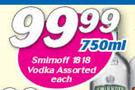 Smimoff 18 18 Vodka-750ml Each