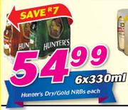 Hunter’s Dry/Gold NRB’s-6x330ml Each