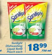 Sunlight Dishwashing Liquid Refill Pouch-750ml