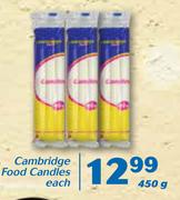 Cambridge Food Candles-450g Each