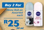 Nivea Roll-On-2x50ml Each