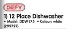 Defy 12 Place Dishwasher DDW175