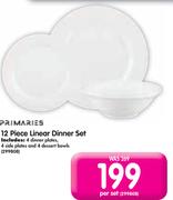 Primaries 12 Piece Linear Dinner Set