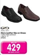 Brunx Mens Leather Slip On Shoes-Per pair