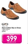 Brunx Mens Leather Slip On Shoes-Per Pair