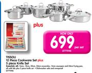 Tissoli 12 Piece Cookware Set Plus 5 Piece Knife Set-Per Set