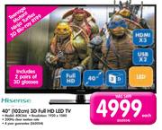 Hisense 40" 3D Full HD LED TV 40K366