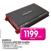 Marriola 4 Channel x 80W RMS Amplifier M123-4800