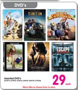 Assorted DVD's-Each