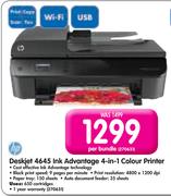HP Deskjet 4645 Ink Advantage 4-In-1 Colour Printer-Per Bundle