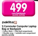 Paklite Commuter Computer Laptop Bag Or Backpack 