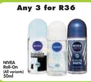 Nivea Roll-On (All Variants)-3 x 50ml