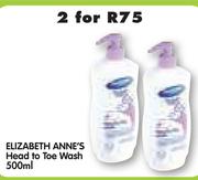Elizabeth Anne's Head To Toe Wash-2 x 500ml