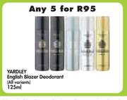Yardley English Blazer Deodorant (All variants)-5x125ml