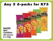 Bakers mini Cheddars (All Variants)-6x33g