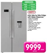 Defy 620Ltr Side by Side Fridge with Water Dispenser G9163NES
