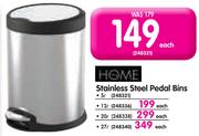  Home Stainless Steel Pedal Bins-27L Each