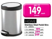 Home Stainless Steel Pedal Bins-5L Each