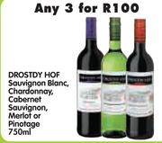 Drostdy HOF Sauvignon Blanc, Chardonnay, Cabernet Sauvignon, Merlot Or Pinotage-3x750ml