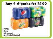 Pepsi Cans(All Variants)-4x6x330ml