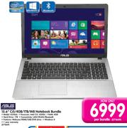 1Asus 15.6" Ci5/4GB/1TB/W8 Notebook Bundle X550LA-Per Bundle