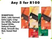 Robertson Stein, Late Harvest, Extra Light, Crisp Dry White, Natural Sweet White-5 x 1Ltr
