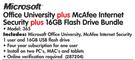 Microsoft Office University Plus McAfee Internet Security Plus 16GB Flash Drive Bundle 