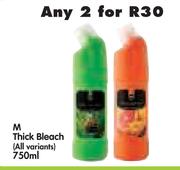 M Thick Bleach(All Variants)-2x750ml