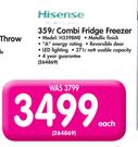 Hisense 359ltr Combi Fridge Freezer H359BME