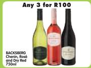 Backsberg Chenin, Rose And Dry Red-3x750ml