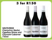 Weltevrede Cherrychoc Merlot, Cigarbox Shiraz And Chocmint Cabernet-3x750ml