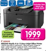 Canon MB2040 Maxify 4-In-1 Colour Inkjet Office Printer-Per Bundle