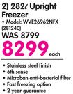 Whirlpool 282Ltr Upright Freezer WVE26962NFX