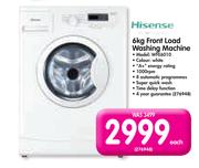 Hisense 6kg Front Load Washing Machine WFE6010