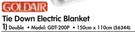 Goldair Tie Down Double Electric Blanket 150x110Cm GDT-200P