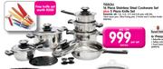 Tissoli 16 Piece Stainless Steel Cookware Set+ 5 Piece Knife Set-Per Set
