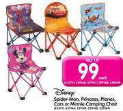 Disney Spider-Man, Princess, Planes, Cars Or Minnie Camping Chair-Each