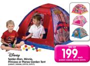 Disney Spider-Man, Minnie, Princess Or Planes Garden Tent-Each