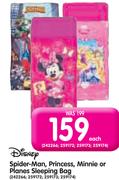 Disney Spider-Man, Princess, Minnie Or Planes Sleeping Bag-Each