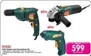 Ryobi Drill, Grinder And Screwdriver Kit KIT282-Per Kit