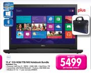 Dell 15.6" Ci3/4GB/1TB/W8 Notebook Bundle+Bag-Per Bundle